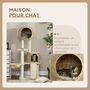 Voir la diapositive 4 : PAWHUT Arbre à chat style cosy chic griffoirs grattoir sisal 2 grandes niches plateforme hamac peluche courte beige jacinthe d'eau