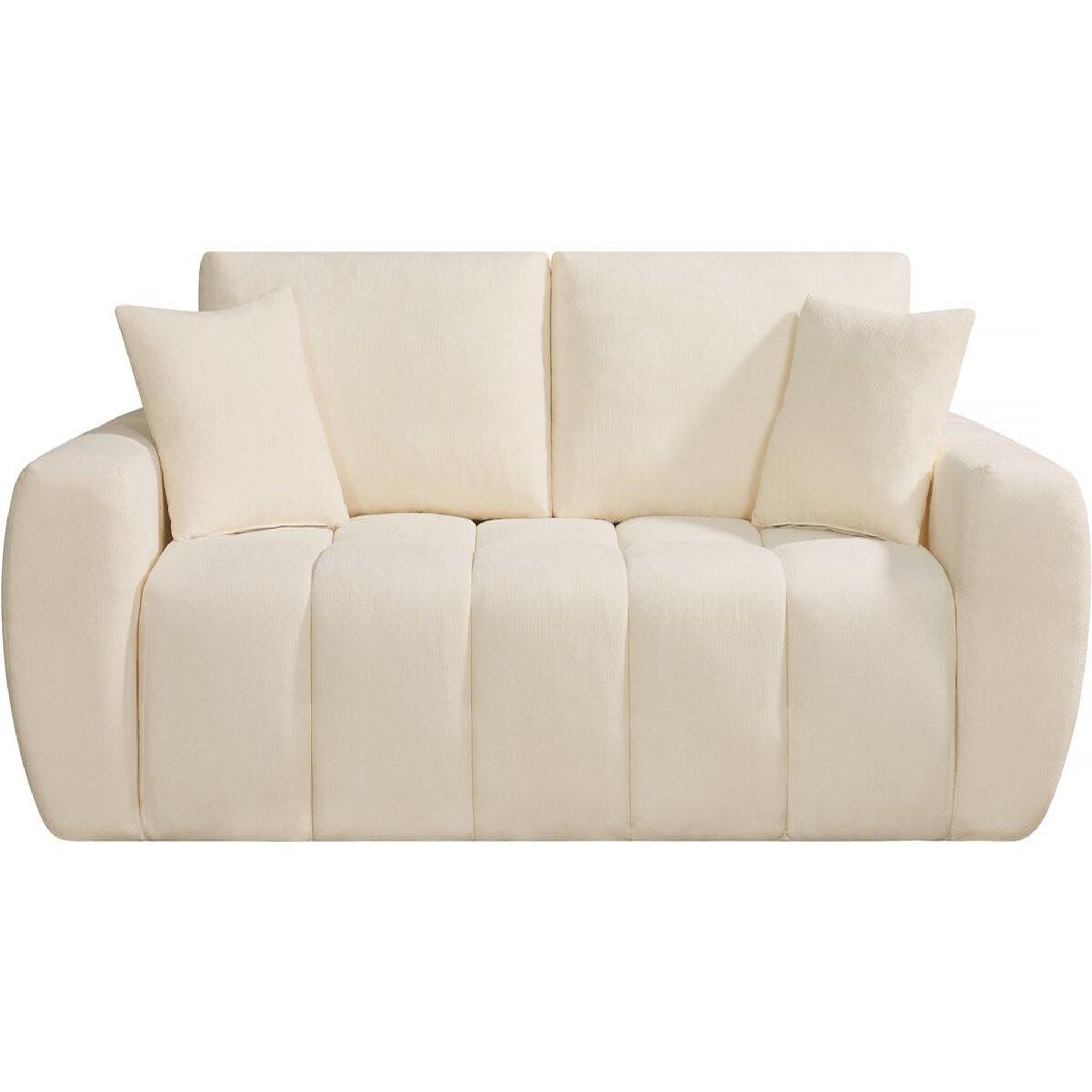 Habitat et Jardin Canapé droit en tissu style bubble  Léonie  - 3 places - Beige