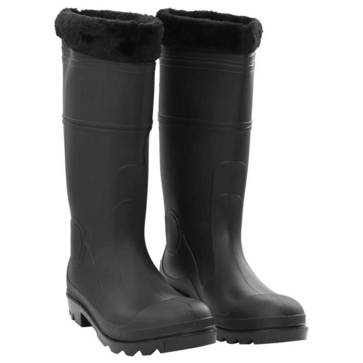 VIDAXL Bottes de pluie avec chaussettes amovibles noir taille 45 PVC