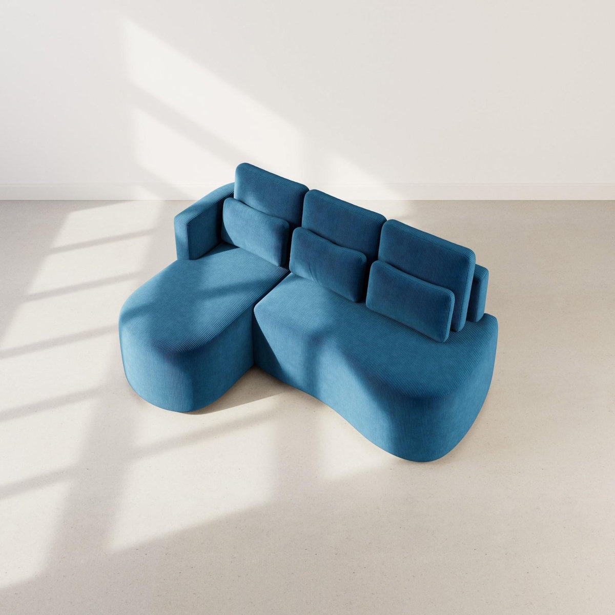 LISA DESIGN Mahina - canapé d'angle gauche 4 places convertible avec coffre en velours côtelé