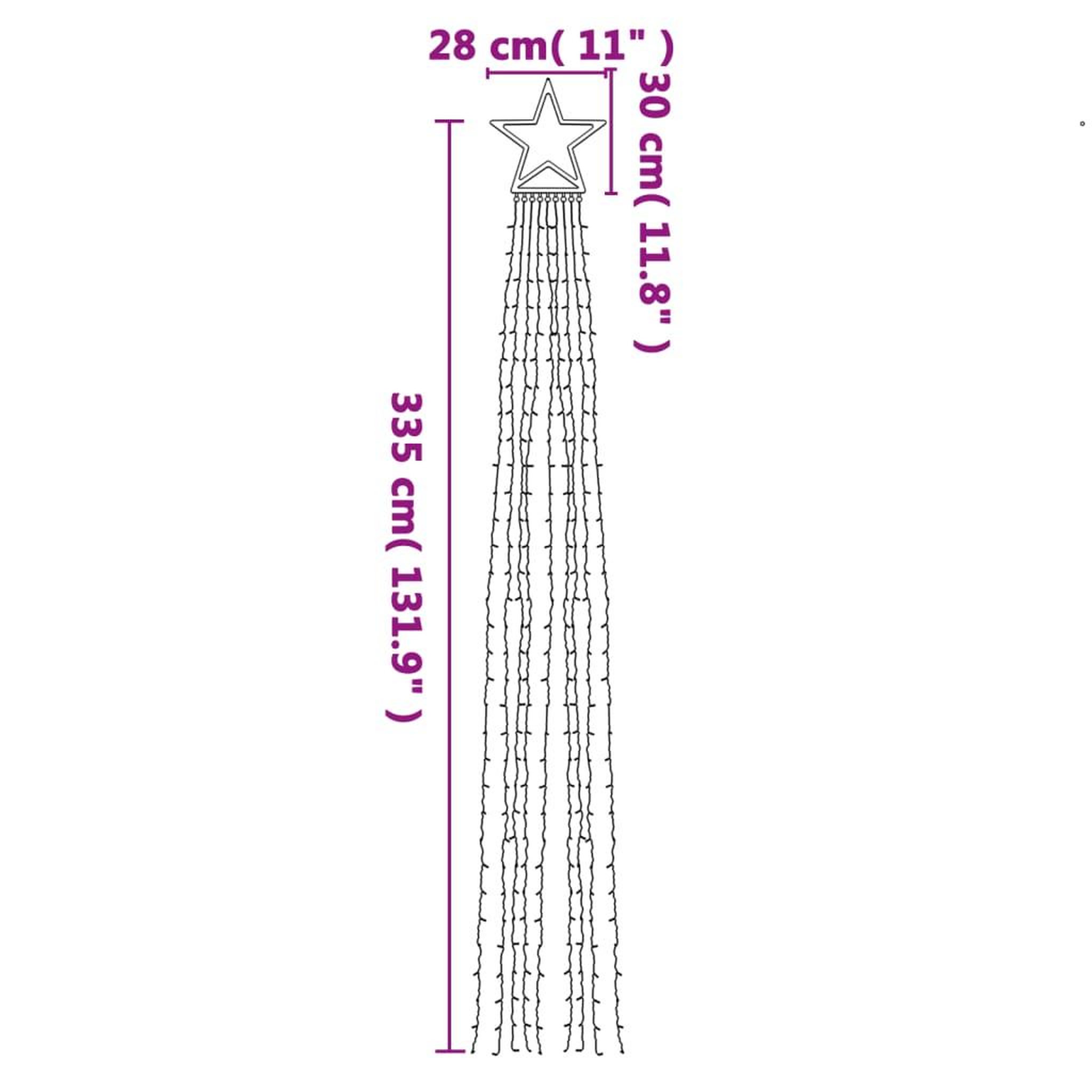 Voir la diapositive 6 : VIDAXL Guirlande de sapin de Noël 320 LED blanc chaud 375 cm