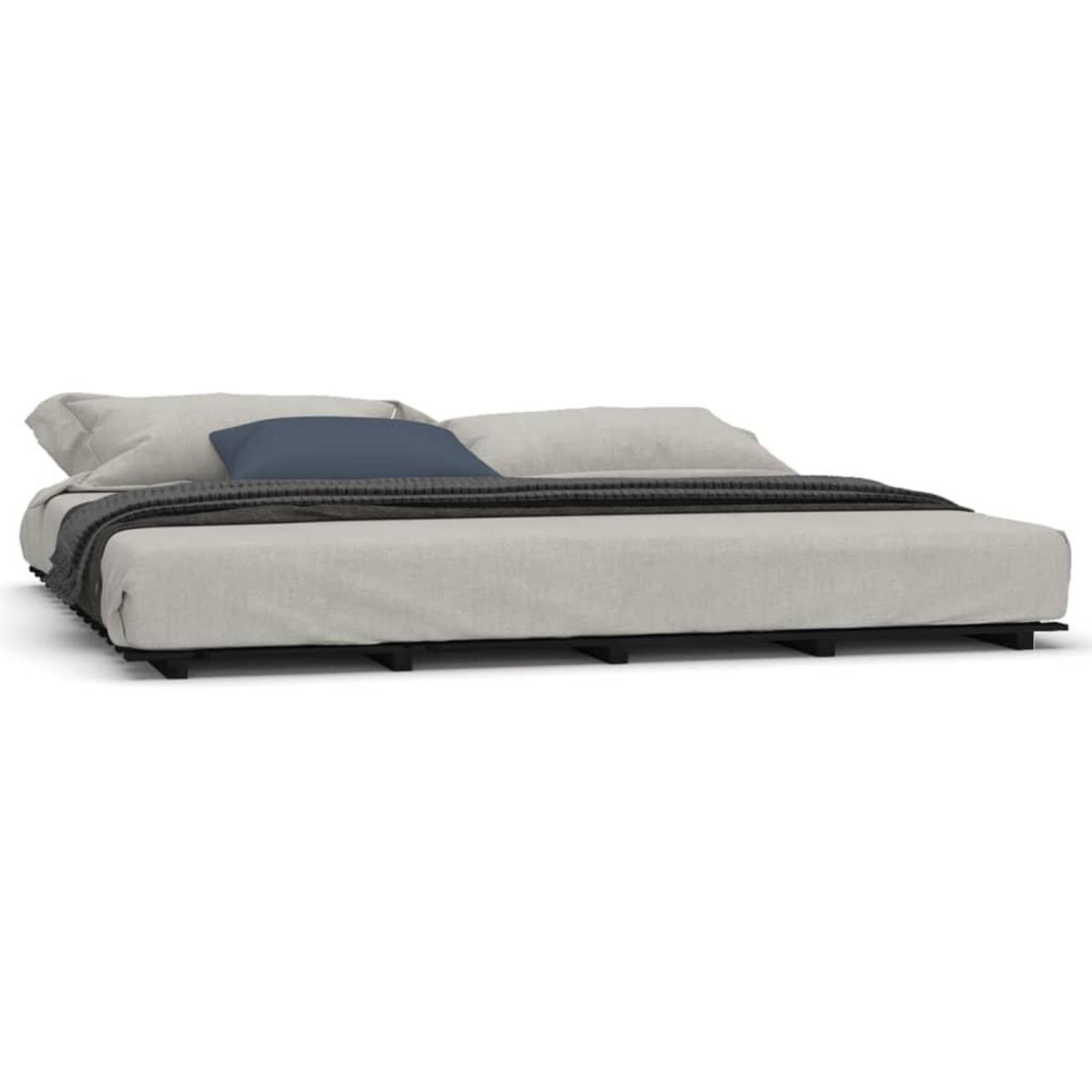 VIDAXL Cadre de lit sans matelas noir 160x200 cm bois massif de pin