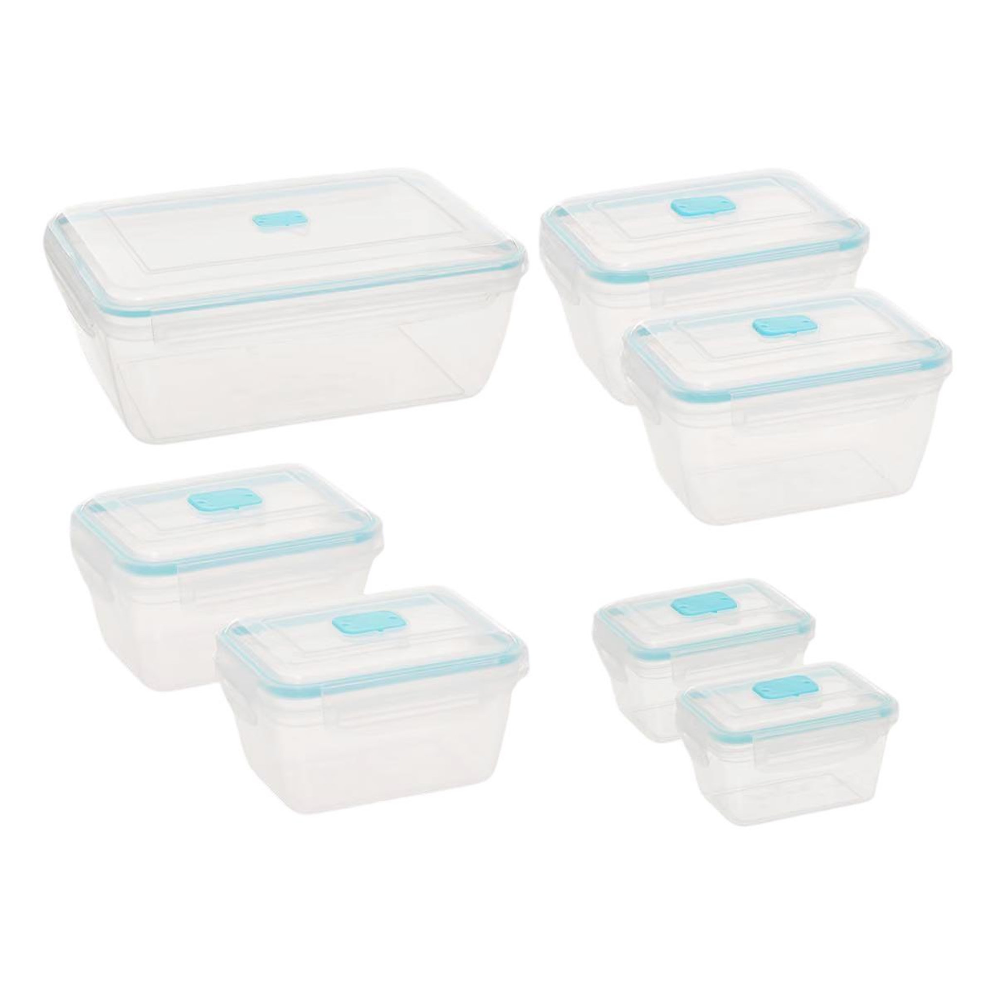FIVE Lot de 7 Boîtes de Conservation  Blue  32cm Transparent