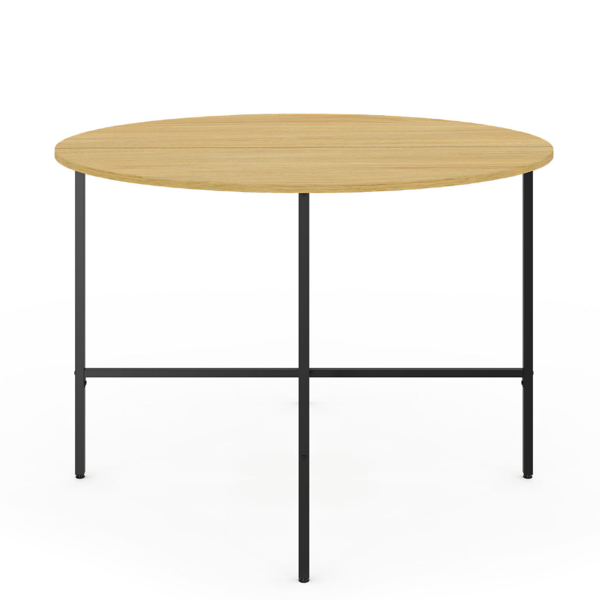 Voir la diapositive 3 : ID MARKET Table à manger fixe ronde detroit 4-6 personnes design industriel 110 cm