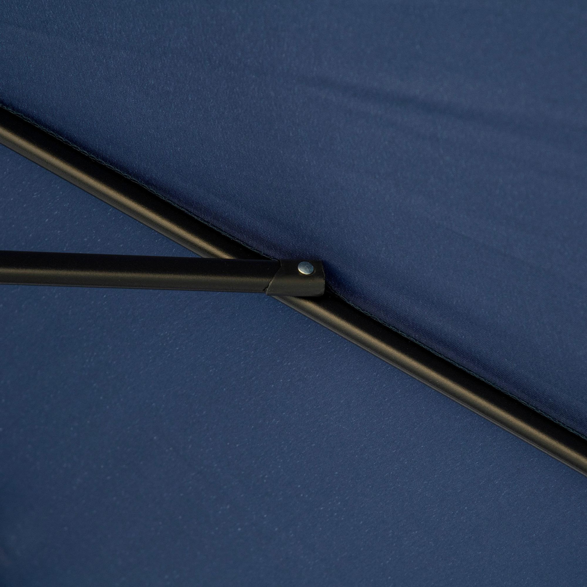 Voir la diapositive 4 : OUTSUNNY Parasol octogonal inclinable Ø 2,68 x 2,32H m mât acier noir polyester haute densité 180 g/m² bleu nuit