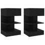 Voir la diapositive 1 : VIDAXL Tables de chevet 2 pcs Noir 40x35x65 cm