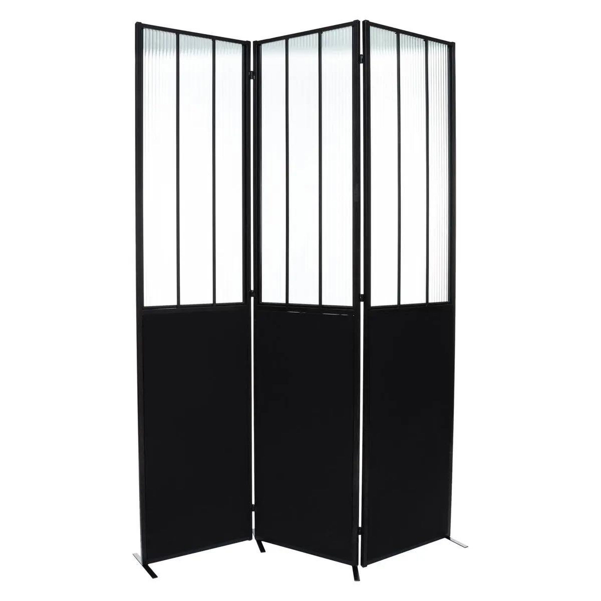ATMOSPHERA Paravent design en verre  arme  121x170cm noir