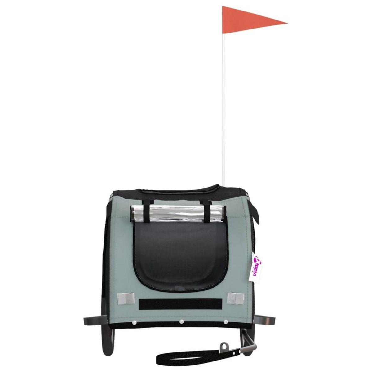 VIDAXL Remorque de velo pour animaux de compagnie noir et gris