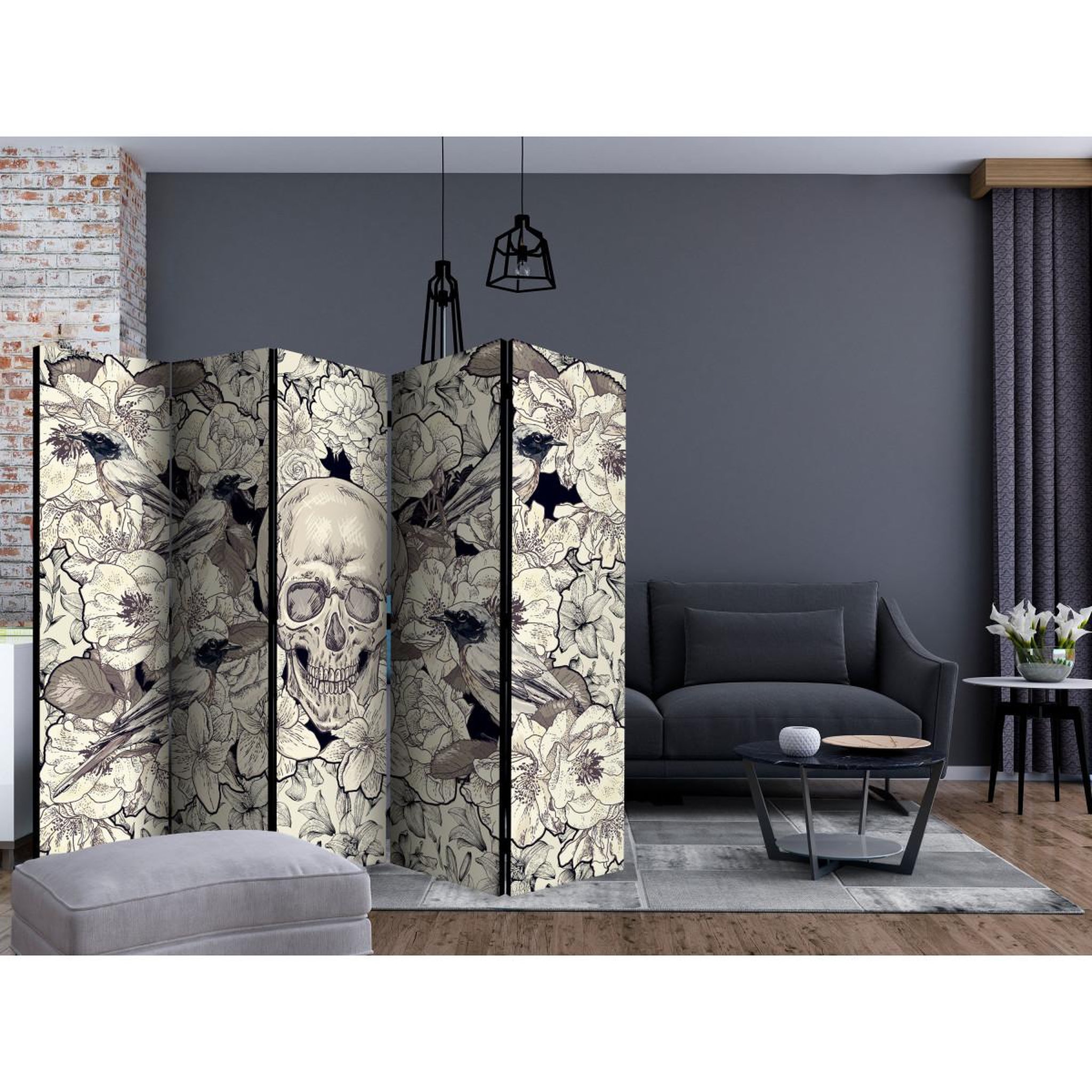 Voir la diapositive 2 : Paris Prix Paravent 5 volets  inspired by art nouveau  172x225cm