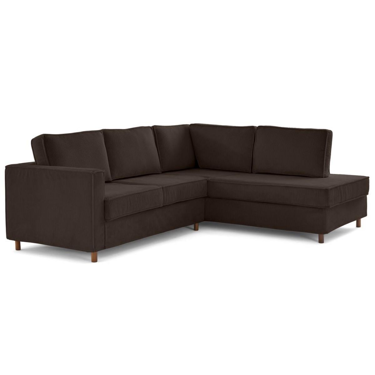 LISA DESIGN Jake - canapé déhoussable d'angle droit 5 places en velours côtelé