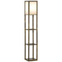 Voir la diapositive 1 : HOMCOM Lampadaire étagère lampe étagère 26L x 26l x 160H cm 3 étagères 4 niveaux MDF aspect bois vieilli