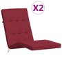 Voir la diapositive 2 : VIDAXL Coussins de chaise longue lot de 2 rouge bordeaux tissu oxford