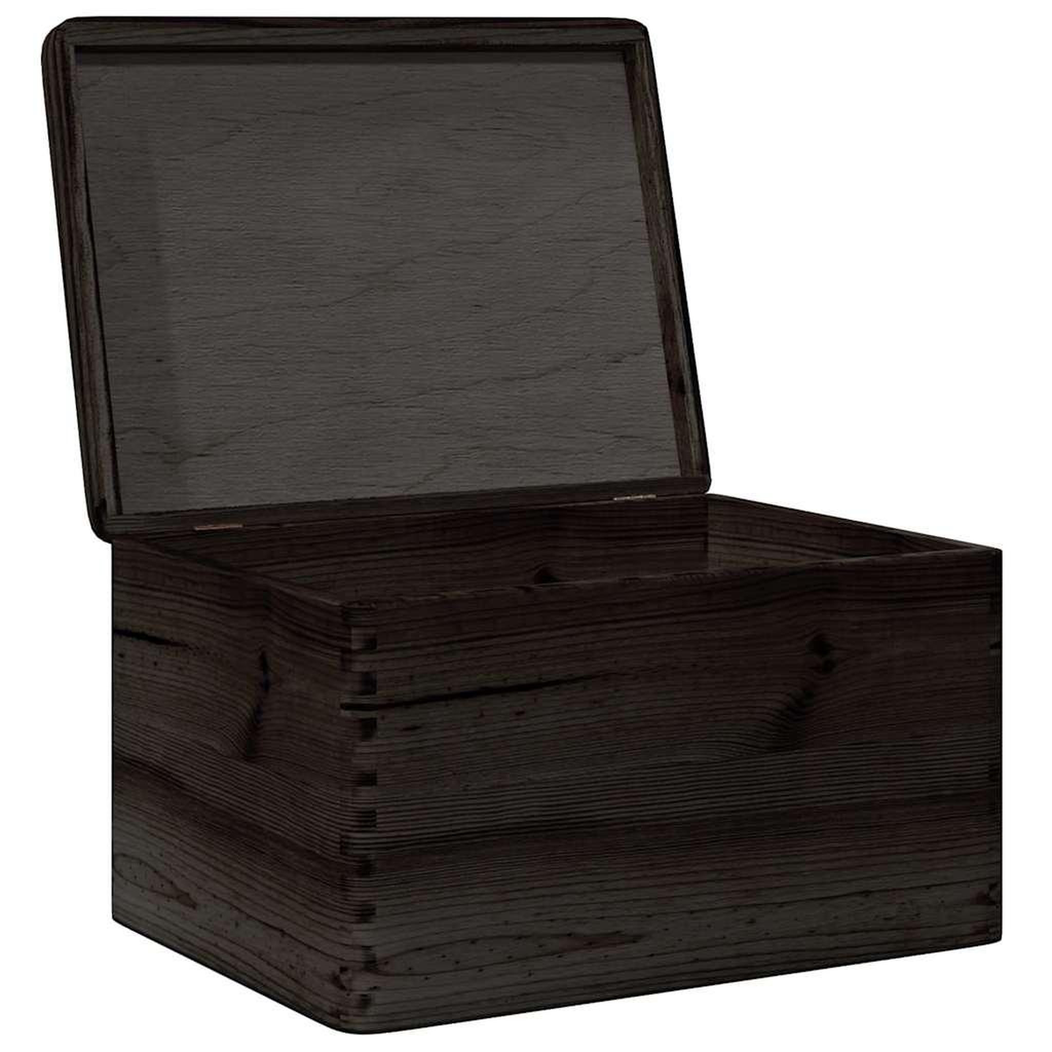 Voir la diapositive 5 : VIDAXL Boîte en bois avec couvercle noir 40x30x23cm bois de pin massif