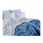 Voir la diapositive 4 : GENERIQUE Parure de lit - 1 housse de couette 220 x 240 cm + 2 taies d'oreiller 60 x 60 cm - 100% coton renforcé - Bleu