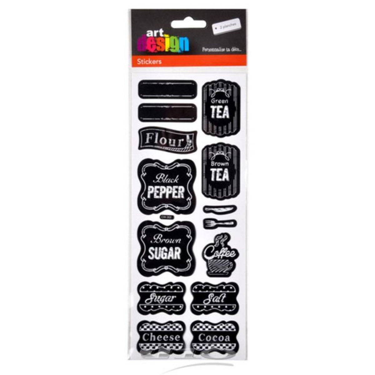 Paris Prix Stickers Ardoise  Cuisine  10x25cm Noir