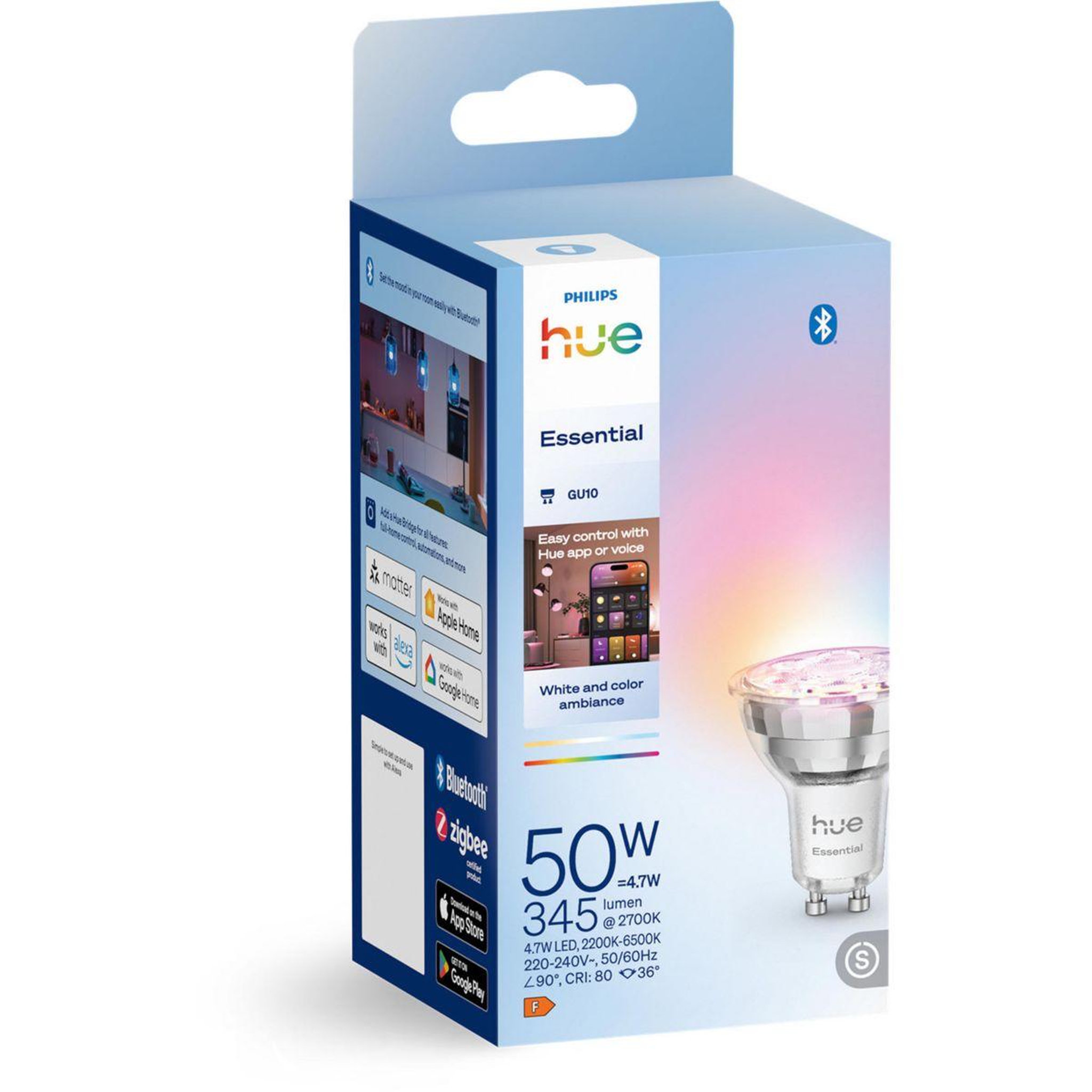 PHILIPS HUE Ampoule LED connectée Essential GU10 White&Color Ambiance
