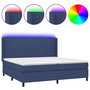 Voir la diapositive 2 : VIDAXL Sommier a lattes de lit matelas LED Bleu 200x200 cm Tissu