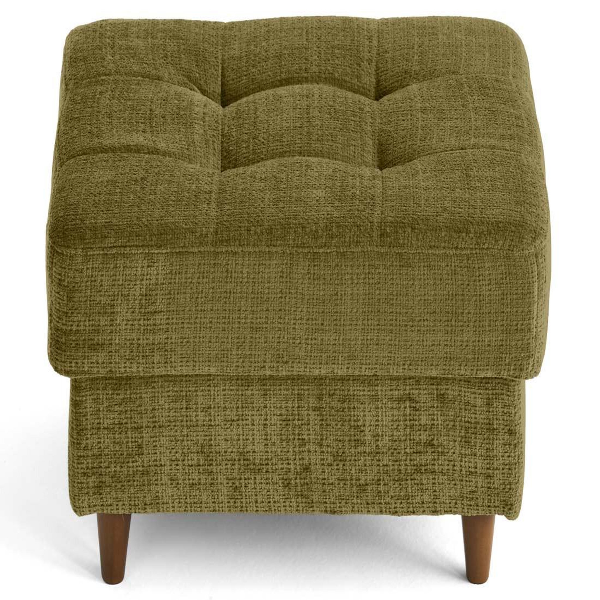 Voir la diapositive 5 : BEST MOBILIER Anna - pouf en velours texturé - pieds en bois
