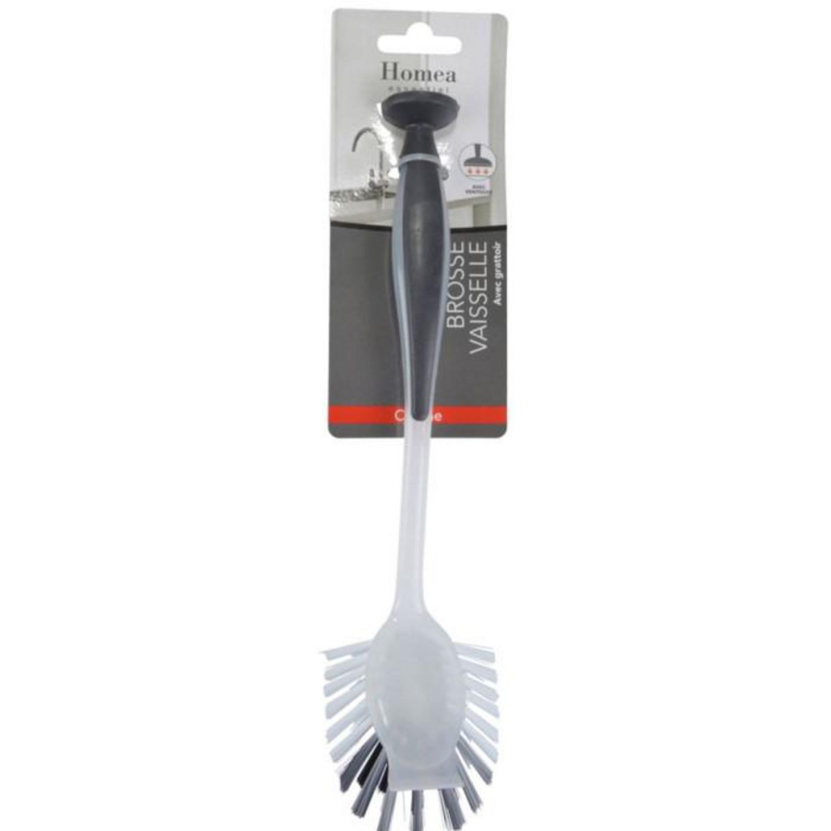 Paris Prix Brosse Vaisselle Grattoir  Ventouse  29cm Anthracite