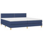 Voir la diapositive 4 : VIDAXL Sommier a lattes de lit et matelas et LED Bleu 200x200 cm Tissu