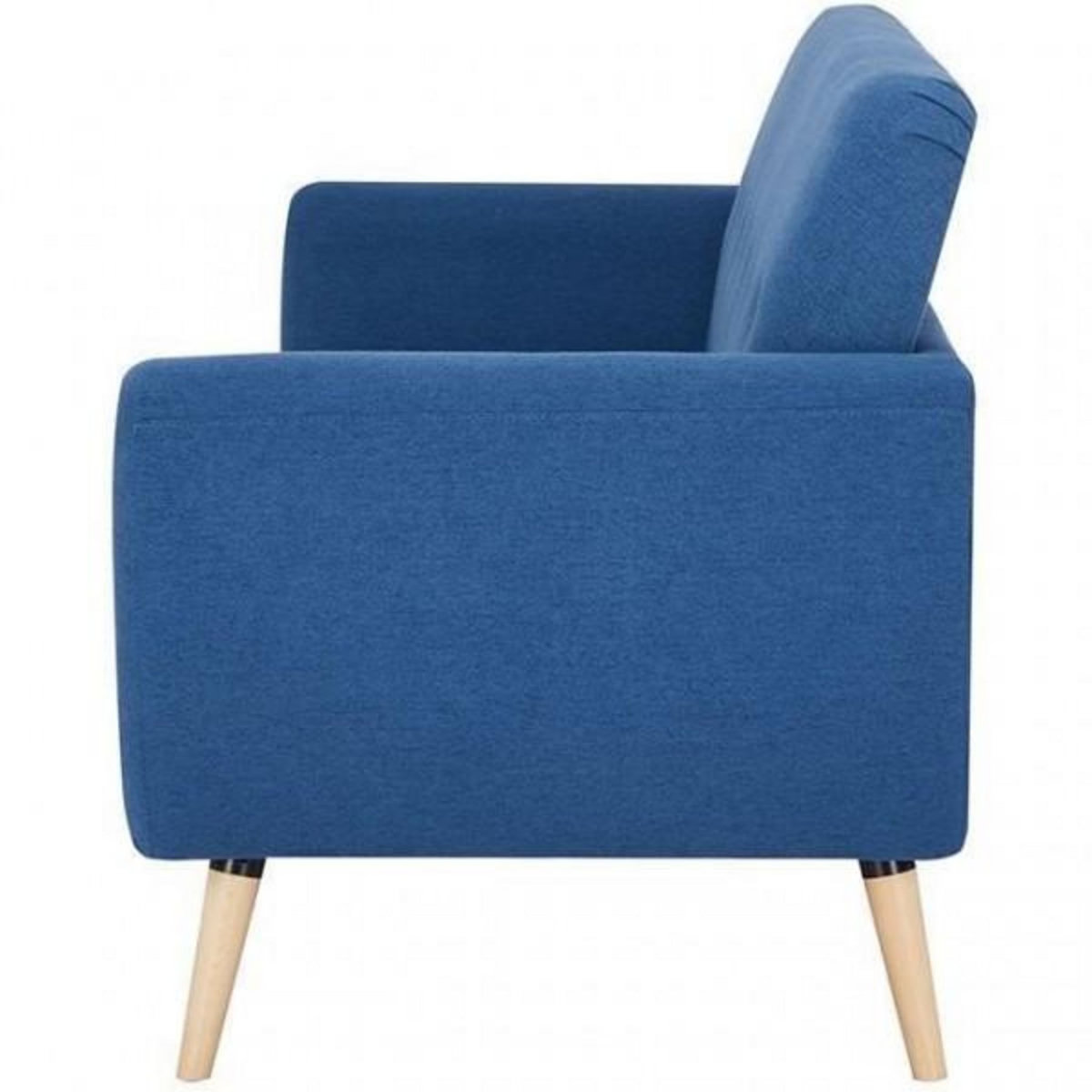 MARKET24 Canapé 3 places LILLY -Tissu Bleu - L 193 x P 79 x H 86 cm