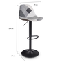 Voir la diapositive 6 : ID MARKET Lot de 4 tabourets de bar KARL design patchworks noirs, gris et blancs pied noir