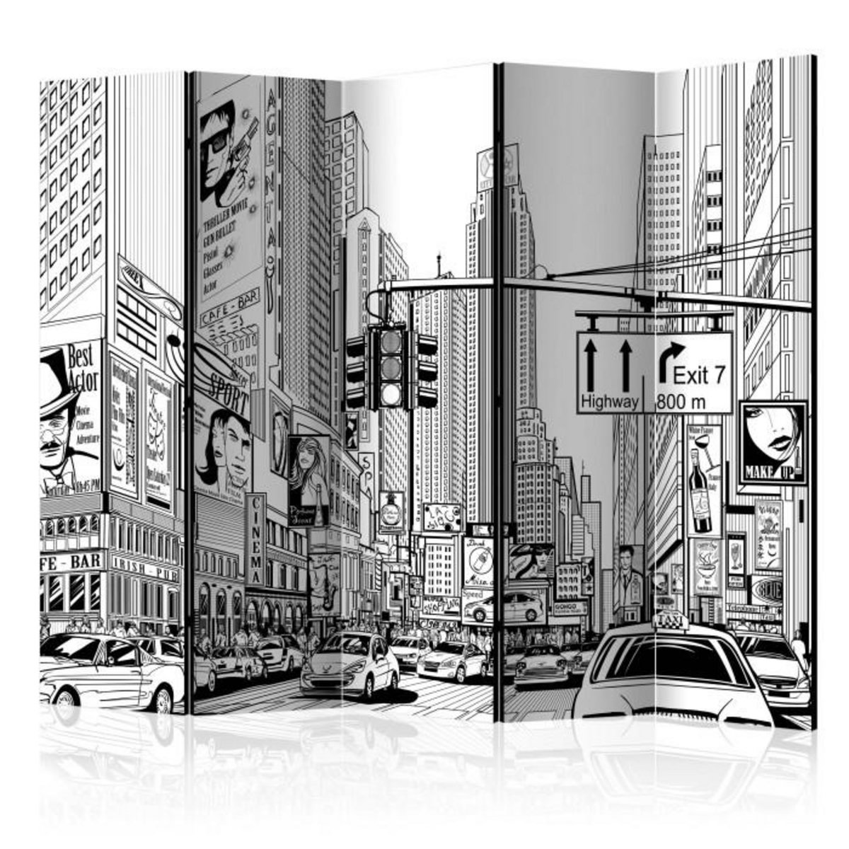 Paris Prix Paravent 5 Volets  Street in New York City  172x225cm