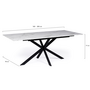 Voir la diapositive 5 : ID MARKET Table à manger extensible rectangle ALIX 6-10 personnes pied araignée noir plateau effet marbre blanc ALASKA 160-200 cm