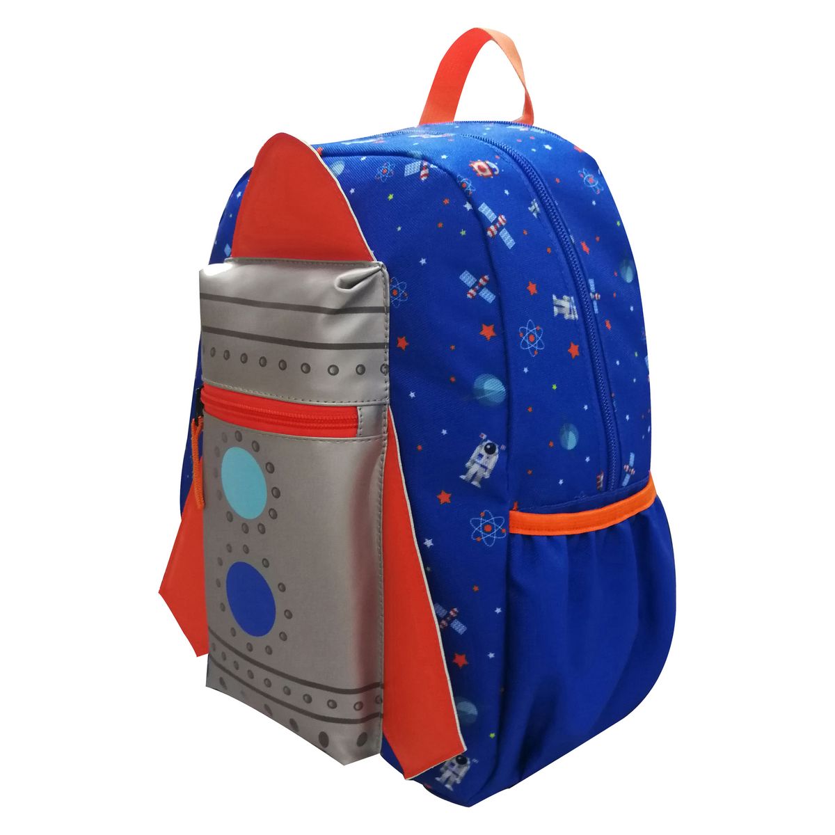 AUCHAN Sac à goûter maternelle avec capuche polyester multicolore COSMONAUTE