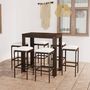 Voir la diapositive 1 : VIDAXL Ensemble de bar de jardin 7 pcs coussins Resine tressee Marron