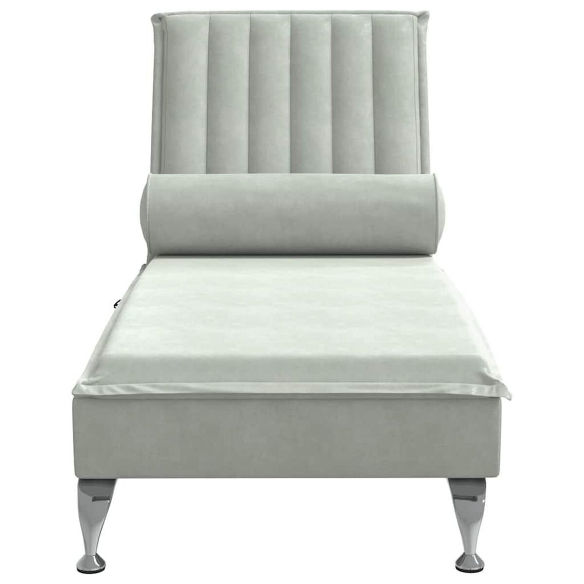 VIDAXL Chaise longue de massage avec traversin gris clair velours