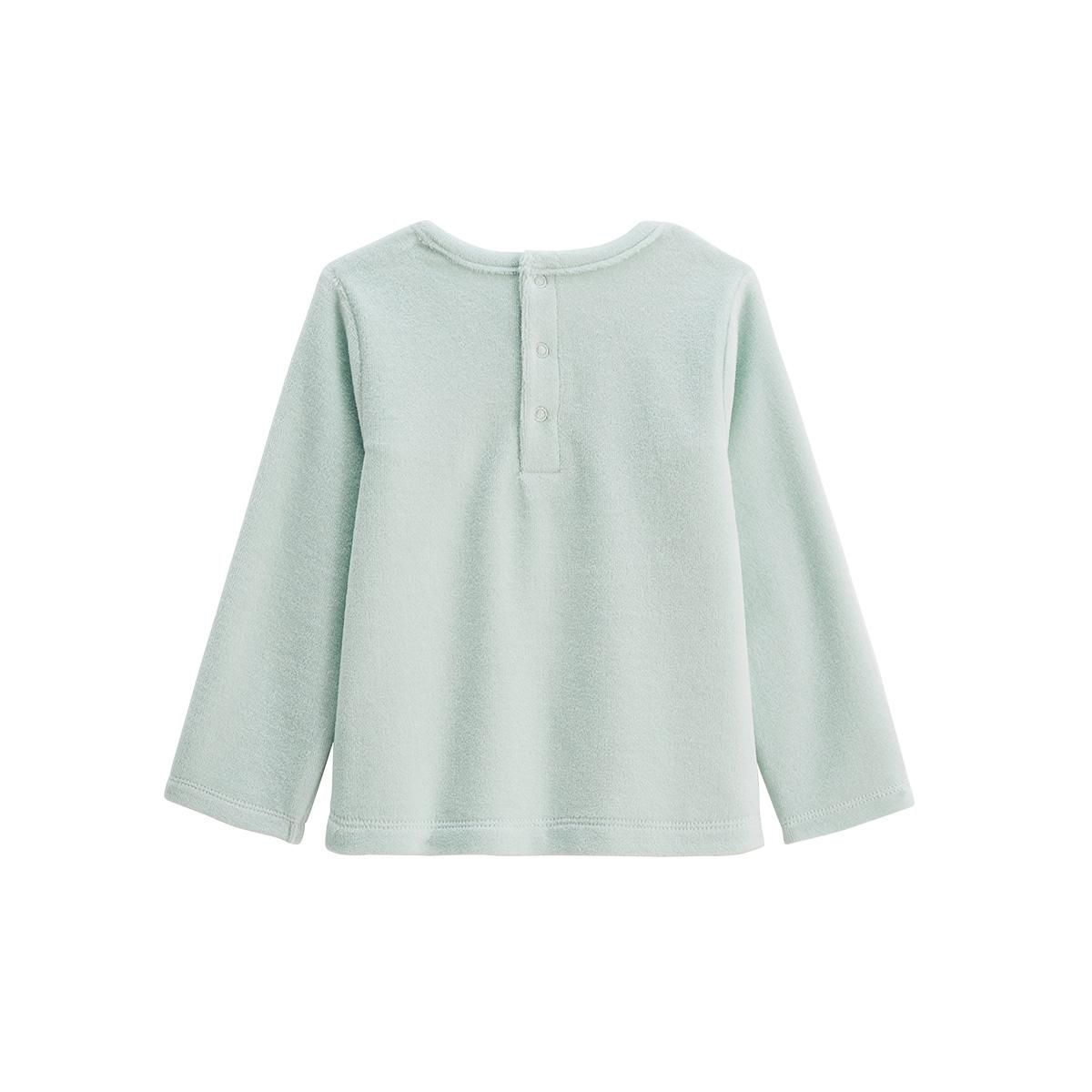 Petit Béguin Pyjama enfant 2 pièces en velours à pieds retroussables Dina