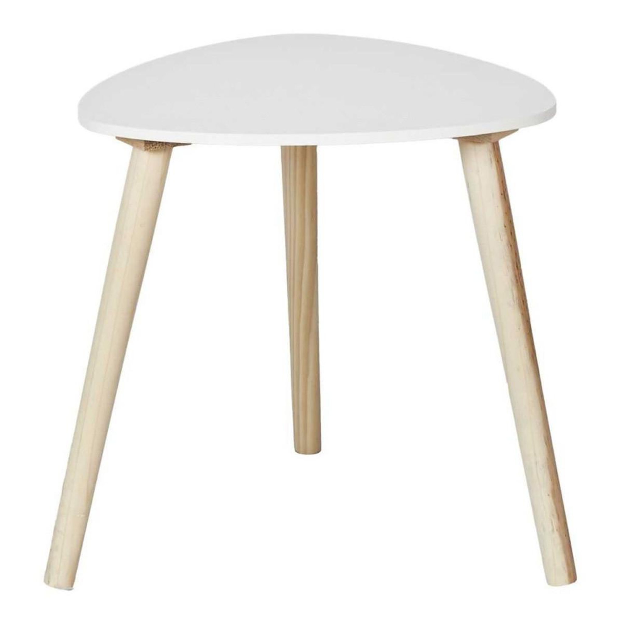The Home Deco Factory Table d'appoint scandinave  shelly  38cm blanc & naturel