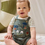 Voir la diapositive 6 : Petit Béguin Ensemble salopette bébé en éponge et t-shirt Crocro rigolo