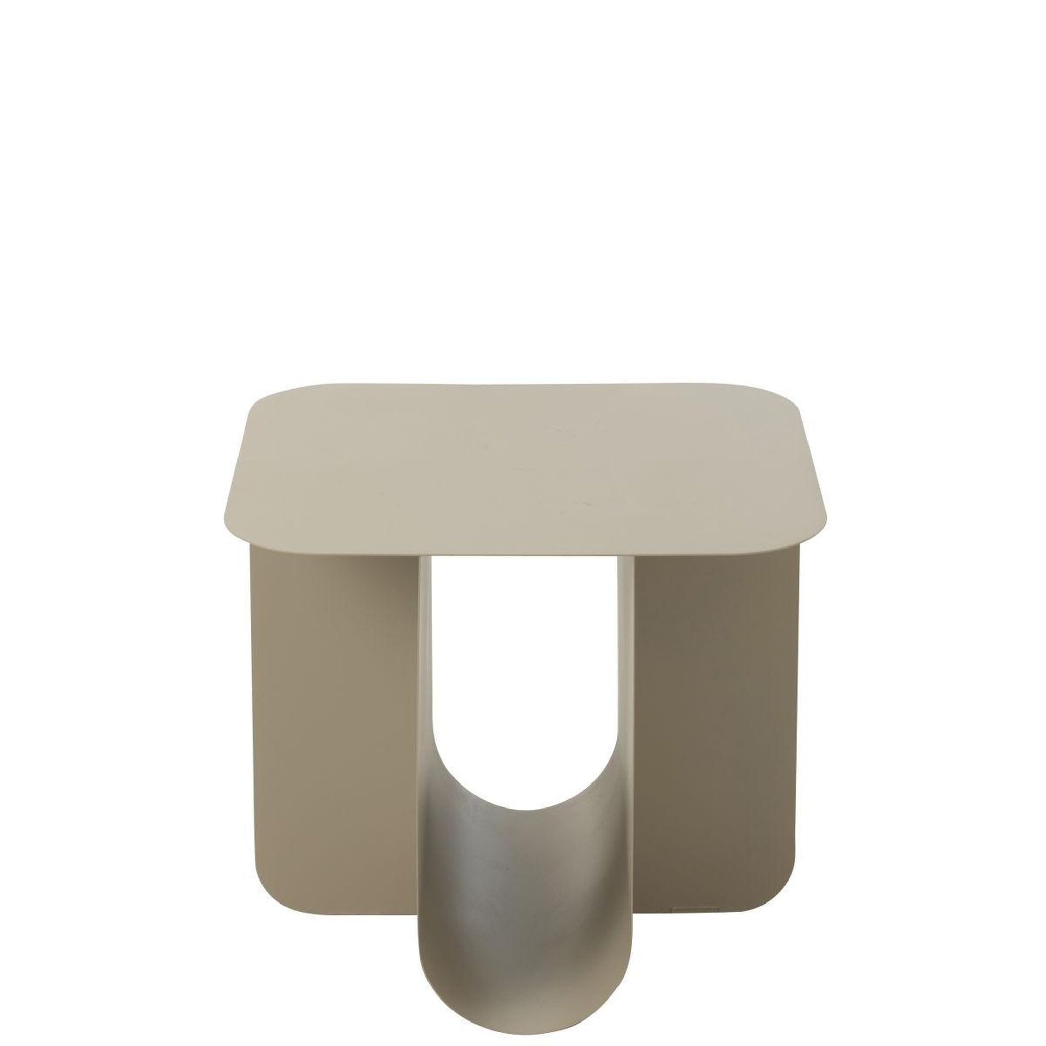 Voir la diapositive 3 : J-LINE Table d'appoint carrée en métal  reva  39cm beige