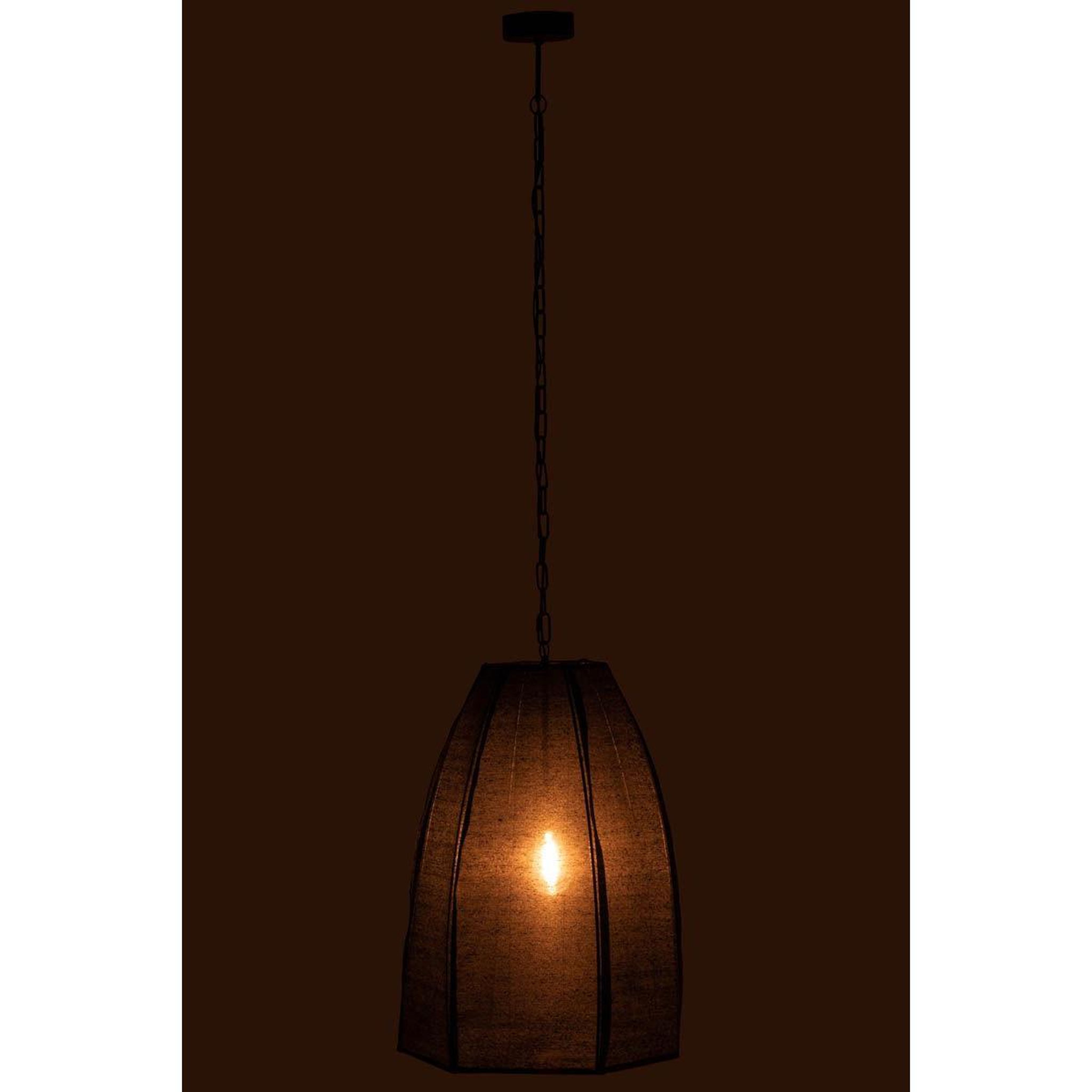 Voir la diapositive 3 : J-LINE Lampe Suspension en Lin  Poire  173cm Noir