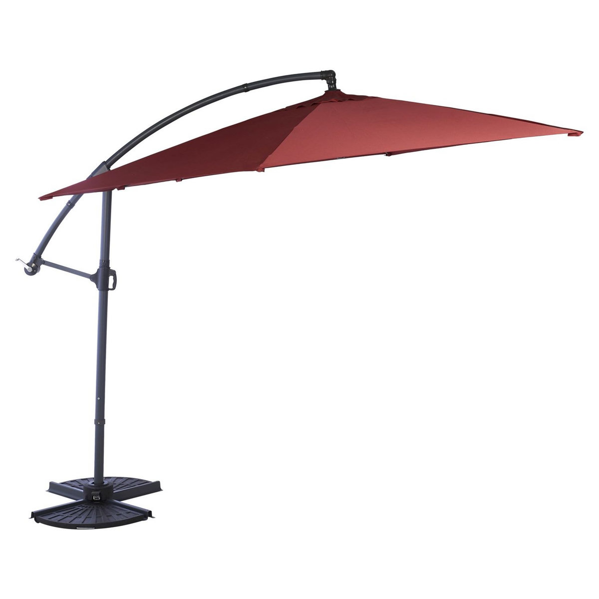 GARDENSTAR Parasol déporté octogonale - Aluminium et polyester - 3x4m - Rouge dahlia