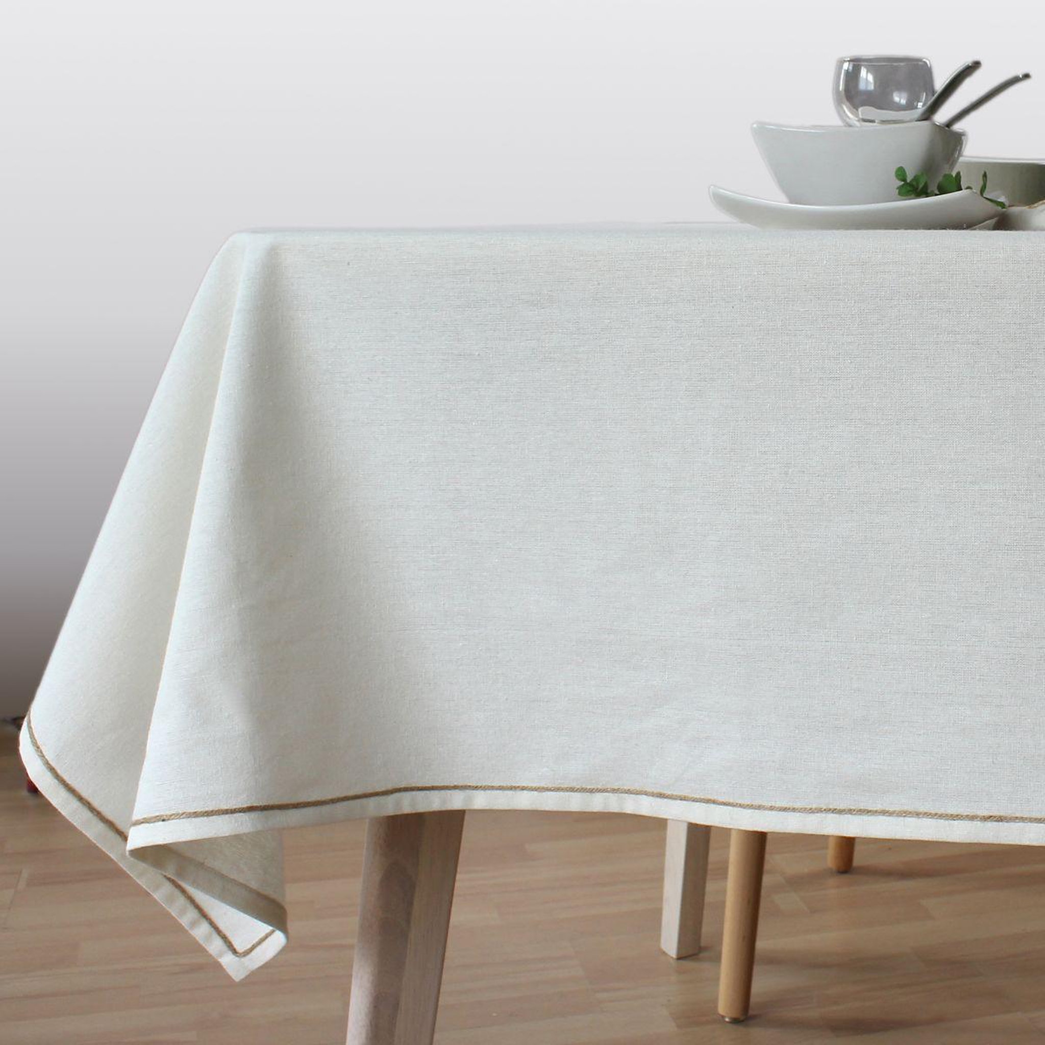 Voir la diapositive 3 : ENJOY HOME Nappe de table uni  lina  140x240cm écru