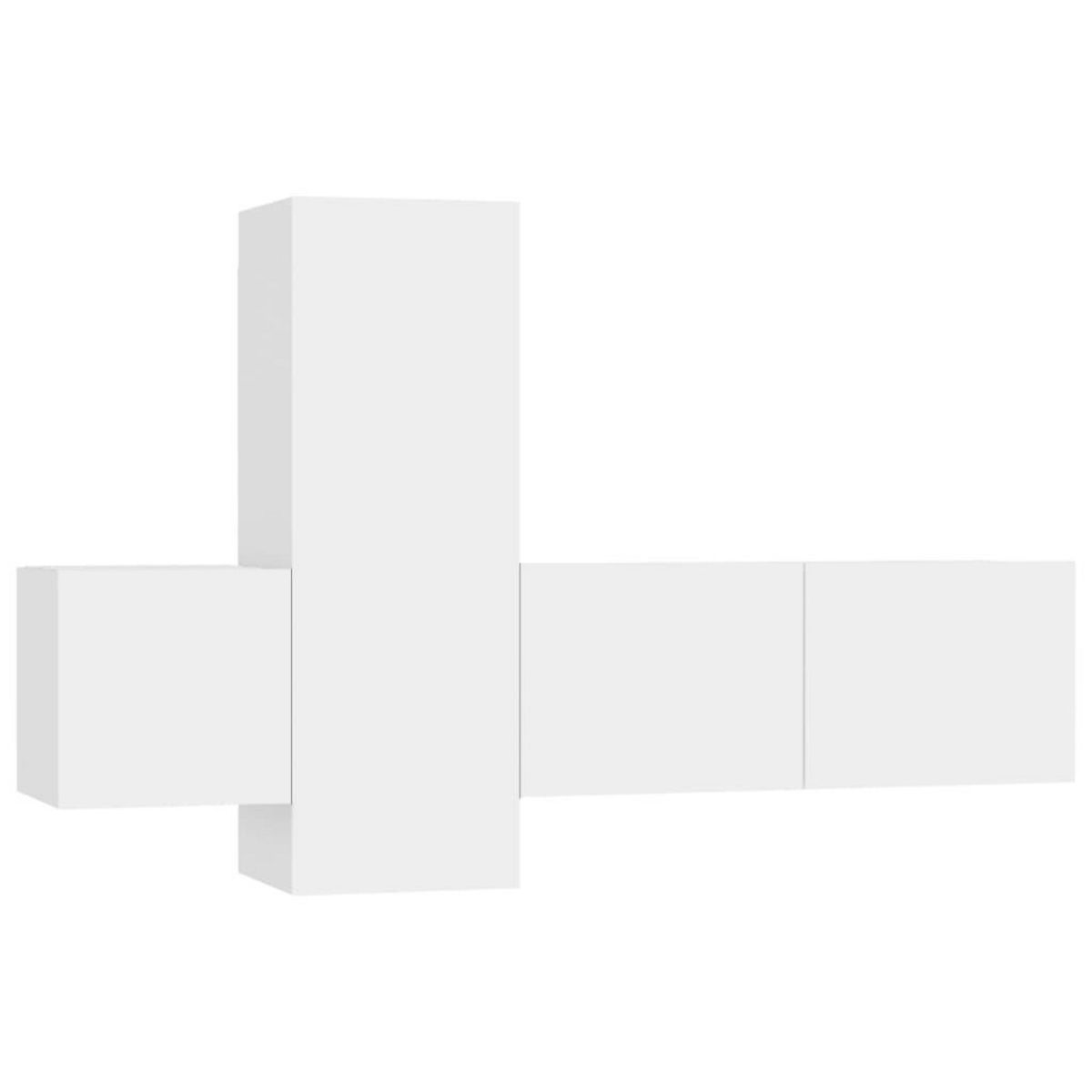 VIDAXL Ensemble de meubles TV 3 pcs Blanc Bois d'ingenierie