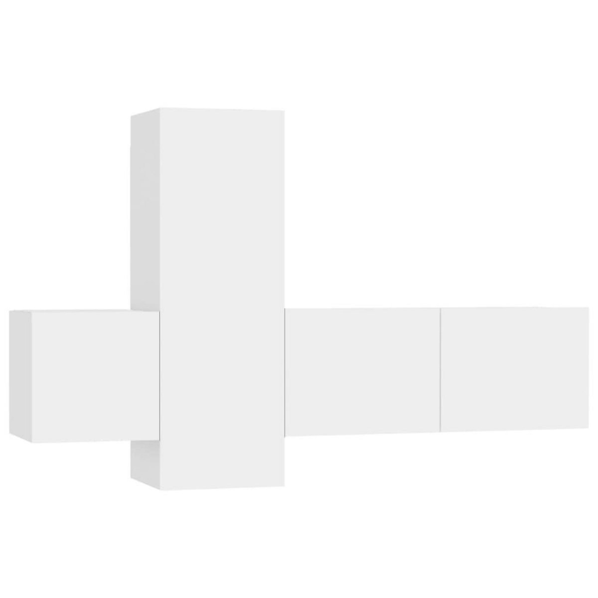 VIDAXL Ensemble de meubles TV 3 pcs Blanc Bois d'ingenierie