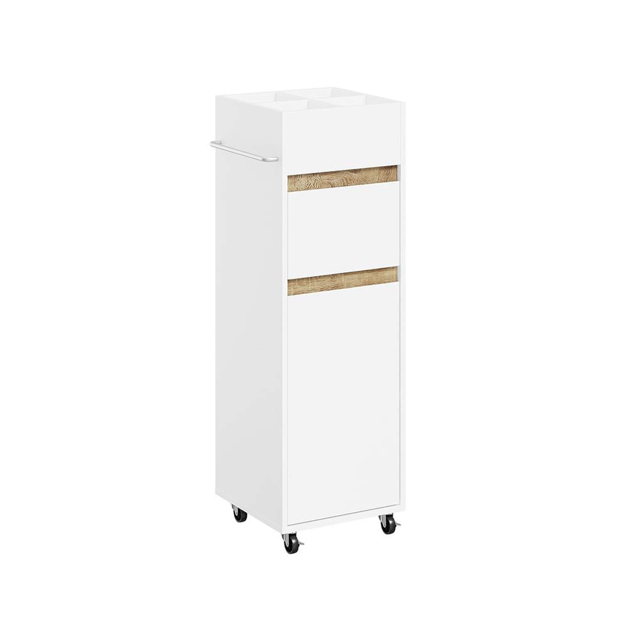 SOBUY Meuble de rangement étroit blanc avec tiroir et porte 33x30x91,5 cm BZR225-WN