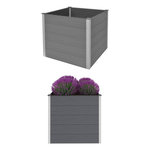 VIDAXL Lit sureleve de jardin WPC 100x100x91 cm Gris