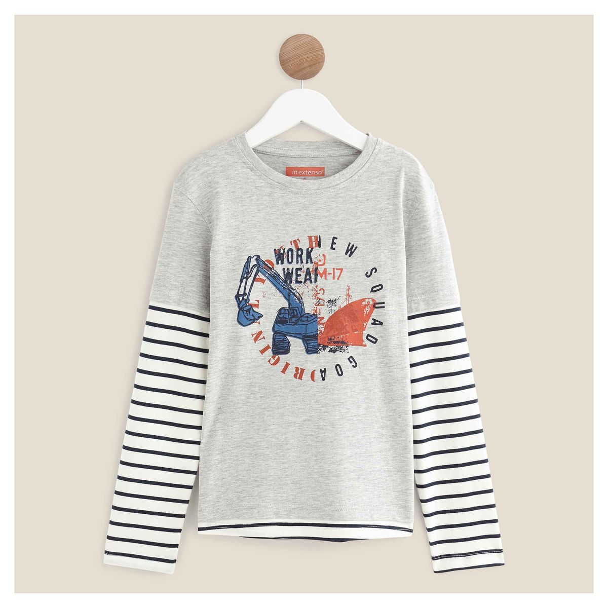 IN EXTENSO T-shirt manches longues double manches garçon