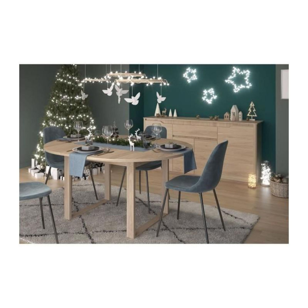 PARISOT Ensemble buffet et table ronde extensible - BETTY - Chene - PARISOT