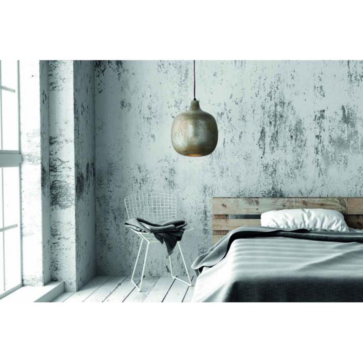 Paris Prix Lampe Suspension Design  Mican  38cm Bronze