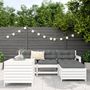 Voir la diapositive 3 : VIDAXL Salon de jardin 5 pcs blanc bois massif de pin