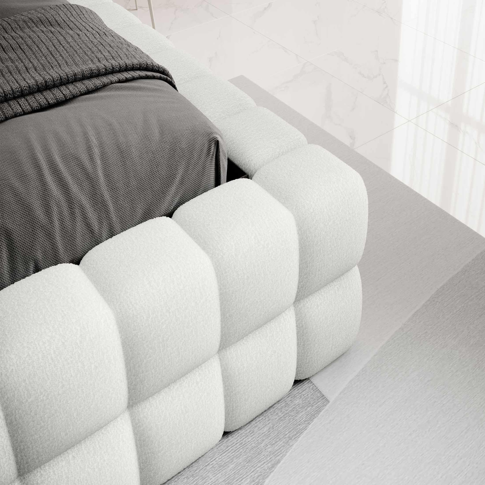 Voir la diapositive 4 : BEST MOBILIER Kingston - lit coffre - 160x200 - sommier inclus - en tissu bouclette