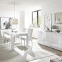 KASALINEA Table extensible 180 cm blanc laqué design NERINA-L 228 x P 90 x H 79 cm- Blanc