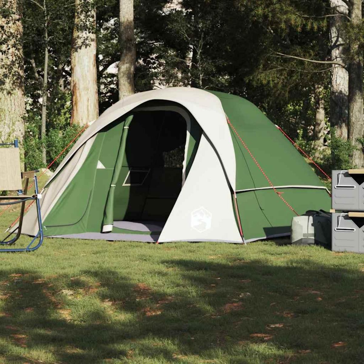 VIDAXL Tente de cabine familiale 6 personnes vert impermeable