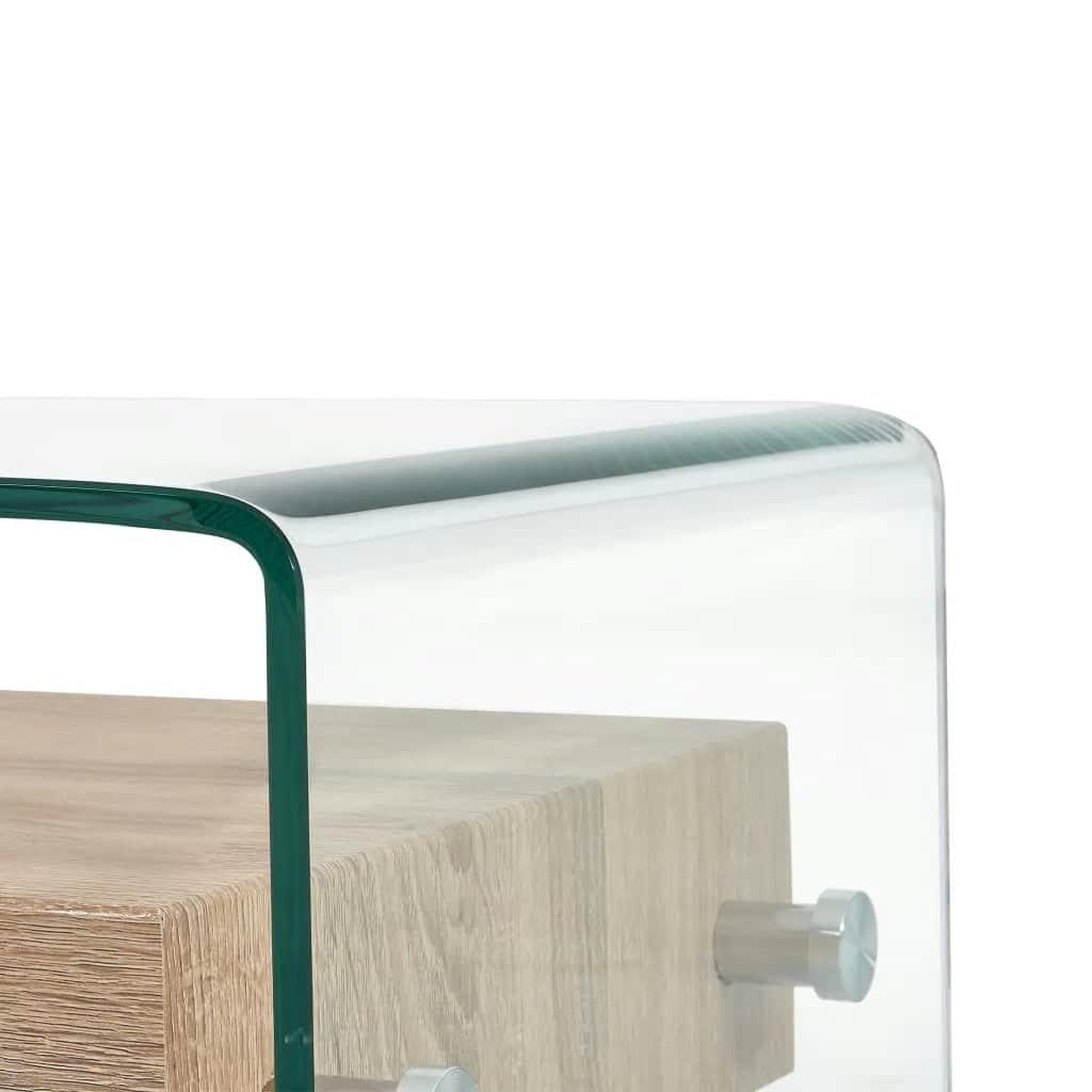 Voir la diapositive 5 : VIDAXL Table basse clair 98x45x31 cm verre trempe